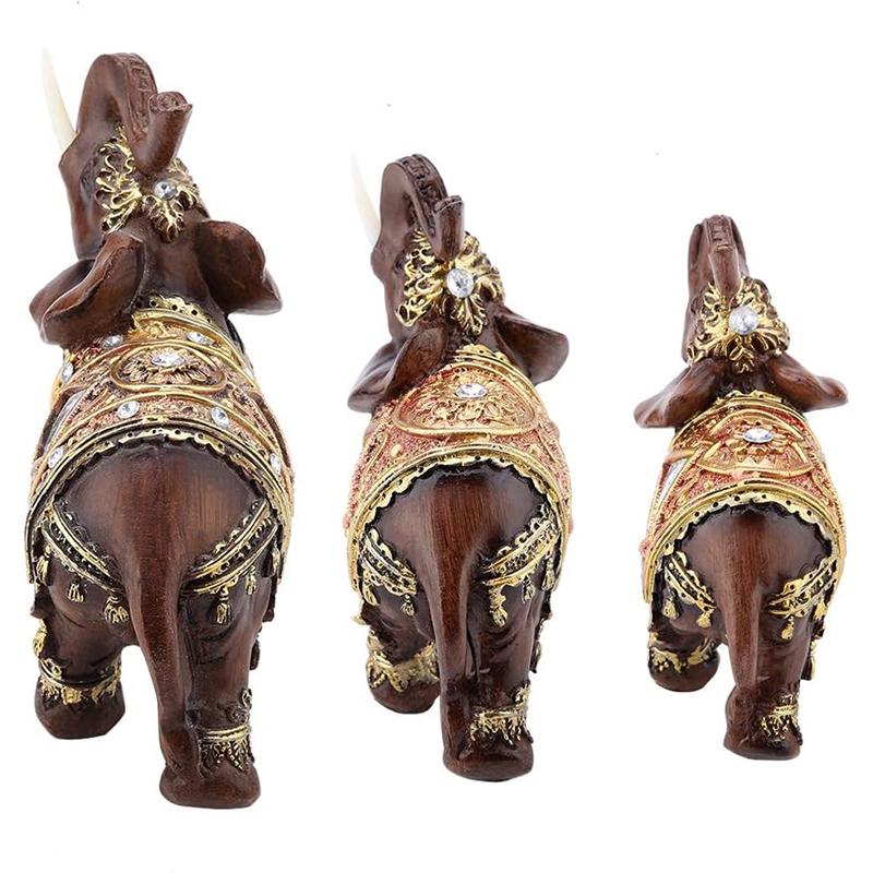 Traditional Chinese Feng Shui Lucky Elephant Statue Resin Animal Sculpture Elephant Figurine Ornament Home Decoration