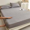 1 PC Waterproof Bedcover Fitted Sheet Bed Mattress Cover Thickened Quilted Soft Comfortable Breathable Solid Color Bedding Mattress Cover