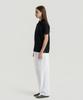 Delma W Linen Touch Semi-Wide Elastic Waist Pants - White
