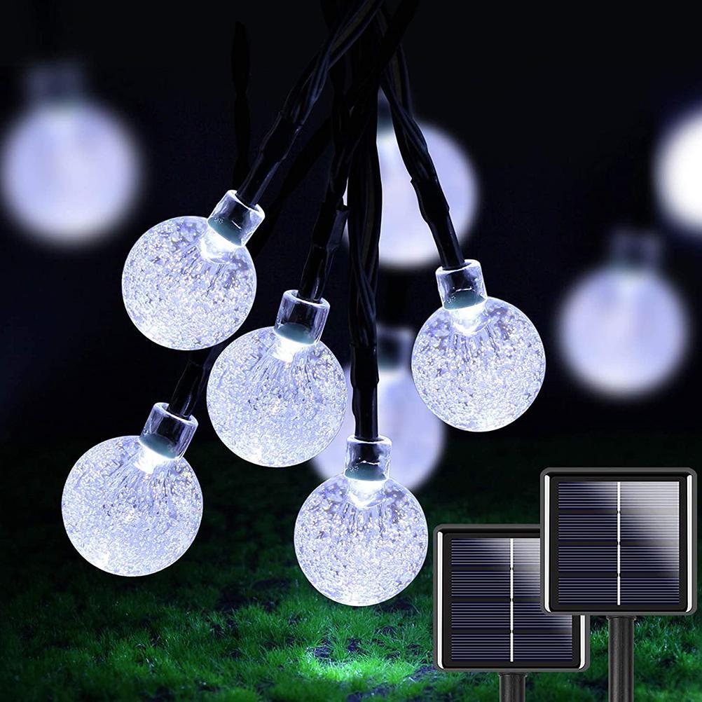 2 Pcs 50 LED 32FT Crystal Globe Solar String Lights Outdoor Waterproof Solar Lights with 8 Lighting