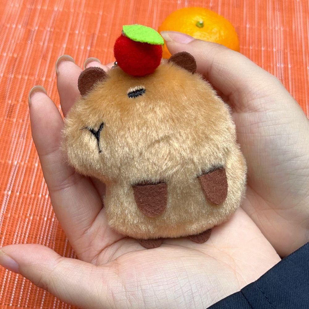 Soft Squeeze Capybara Plush Keychain Cartoon Stuffed Capybara Keyring  Birthday Gift