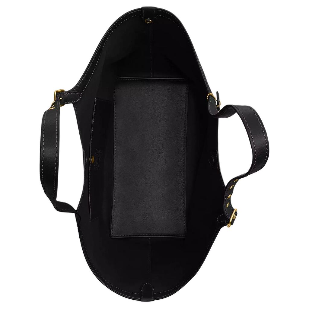 Coach Gramercy 35 Ciondolo Logo Chiusura Magnetica Borsa Tote in Pelle Granata Borsa Shopping Borsa a Spalla Grande Borsa Tote da Donna Nera CAM00-B4BK