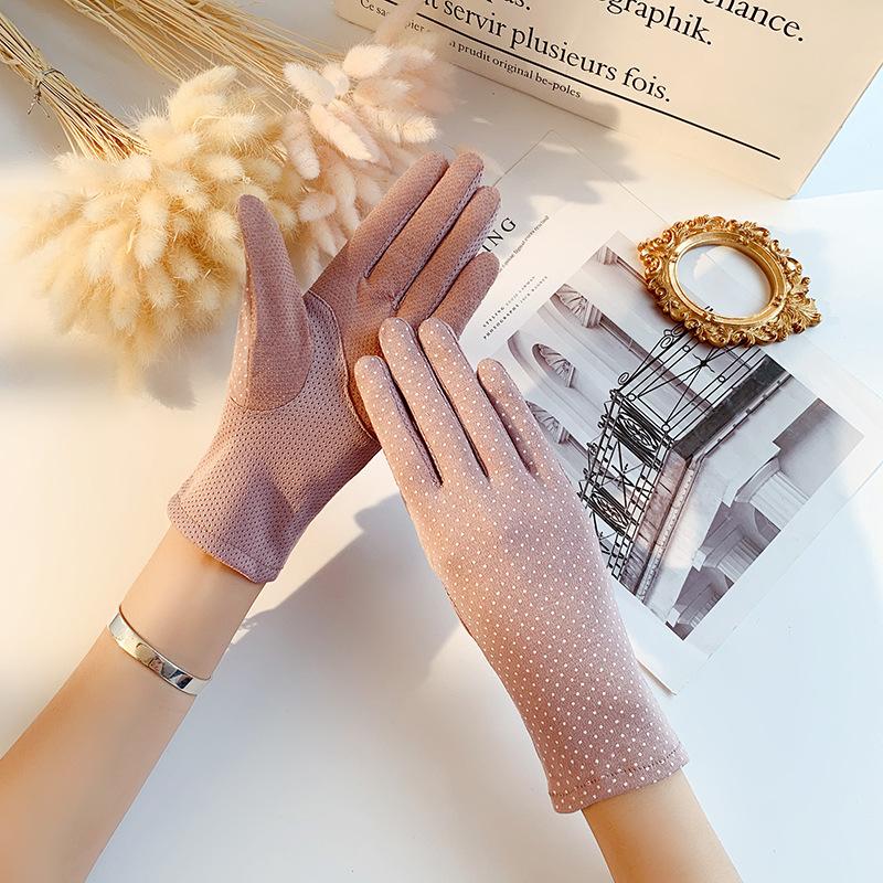 Thin Gloves Women's Sunscreen Summer Elastic Short Pure Cotton