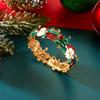 Exaggerated Metal Christmas Necklace for Women Elegant Dripping Oil Santa Claus Gift Xmas Tree Bow Hat Necklace New Year Jewelry