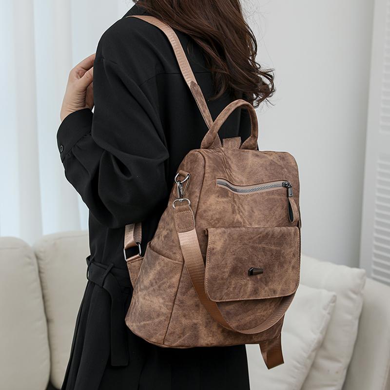 Женский мягкий кожаный рюкзак для путешествий — фото 7