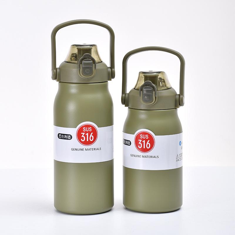 316 stainless steel handle insulated cup outdoor large capacity sports water bottle portable bouncing cover space kettle