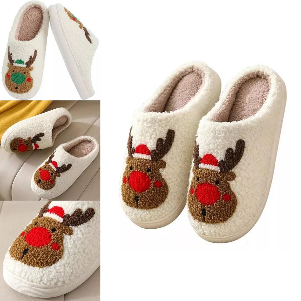 Cozy Plush Cotton Slippers For Women Warm Indoor Winter Footwear Perfect For Christmas And Halloween