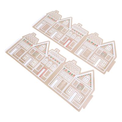 Xmas Tree Collar Unique PVC Reusable Gingerbread House Xmas Tree   with LED Light for Holiday Decor