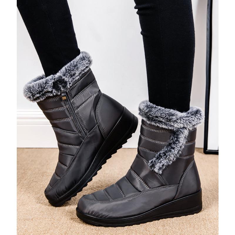Women Boots Winter Women Waterproof Snow Boots Ankle Fur Botas Ankle Low Heels Botas Winter Outdoor Shoes Size 35-44