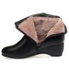 Flat mother shoes cotton shoes, new autumn and winter short boots    and elderly women's shoes velvet leather shoes warm Martin boots