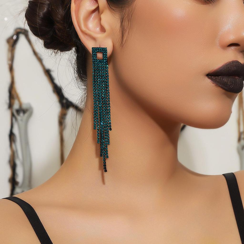 Vynikající náušnice s třásněmi z kamínků - Luxusní Niche design pro ženy