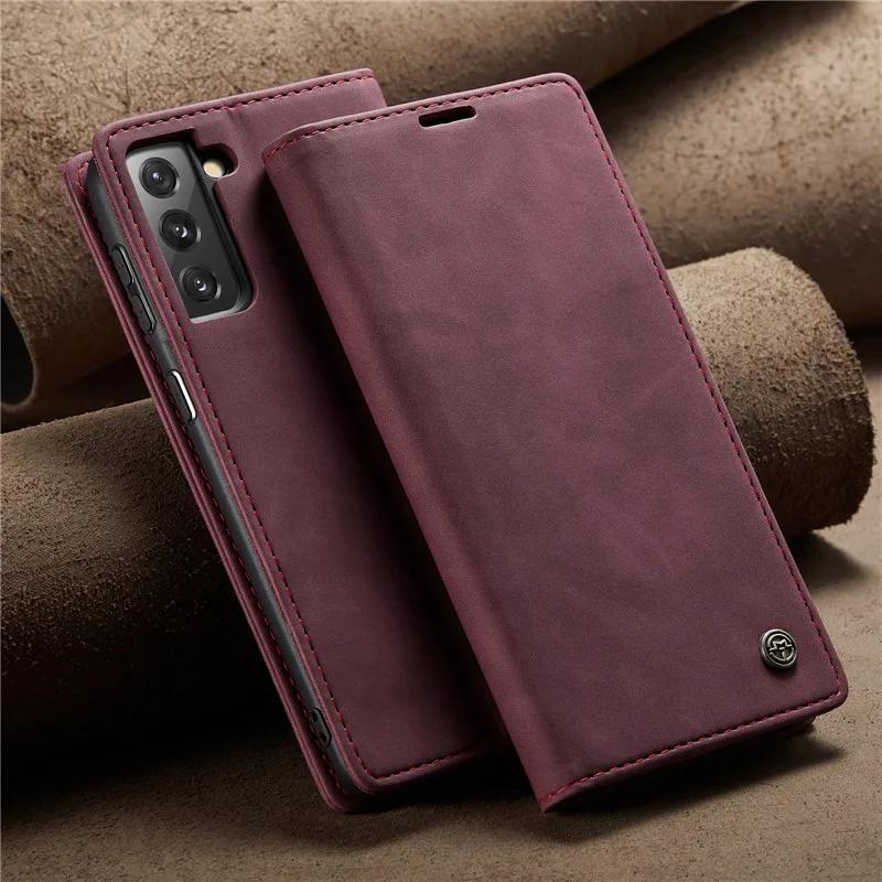 CaseMe Magnetische Flip Leder Handyhülle Für Samsung Galaxy S25 FE S25 Edge S24 Plus S23 S22 S21 Ultra S20 S10 Brieftasche Kartenhalter Tasche Cover Coque