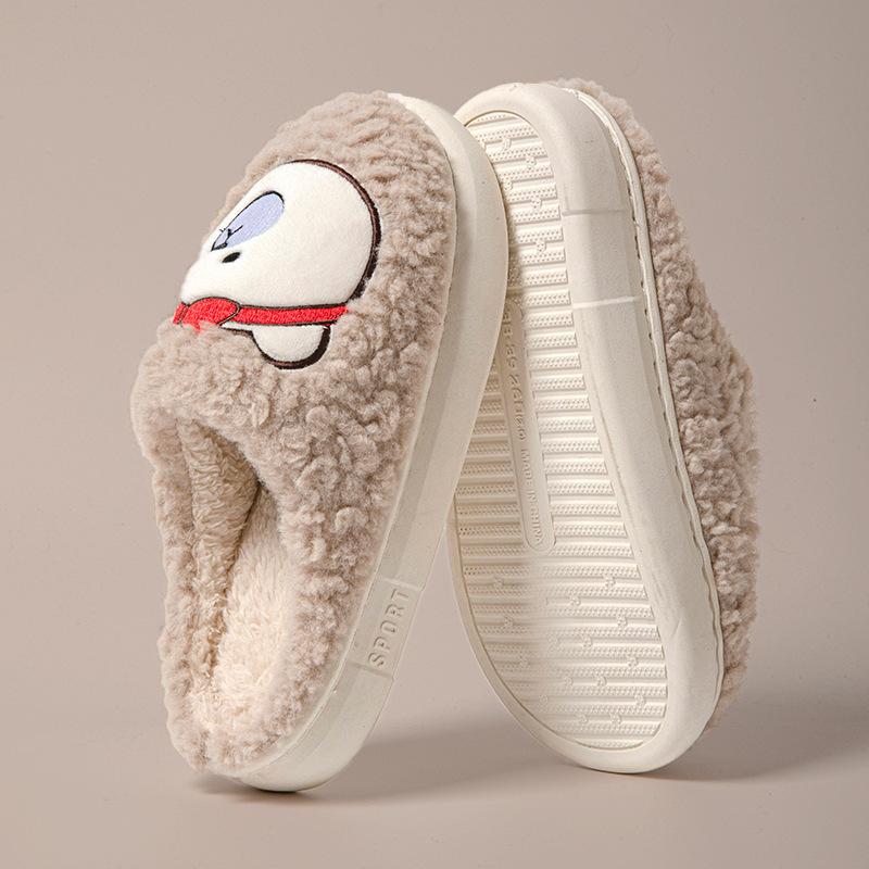 Home slippers confinement shoes non-slip cotton slippers new warm winter cotton shoes wear-resistant women comfortable soft home men