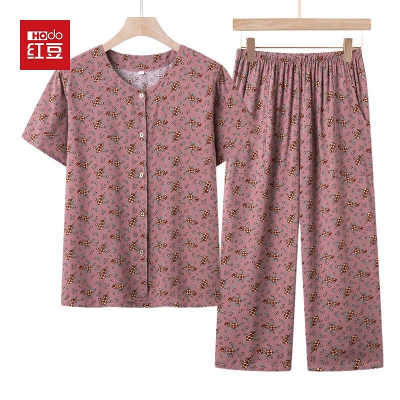 Hodo Women s Summer Rayon Blend Short Sleeve Loungewear Set 5XL