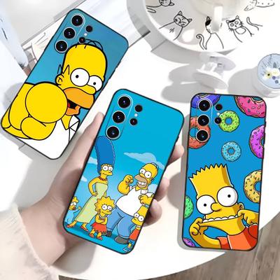 Etui Na Telefon Kreskówka D-Simpsons Do Samsung S26,S25,S24,S23,S22,S21,S20,Plus,Fe,Lite,Inne Czarne Pokrowce