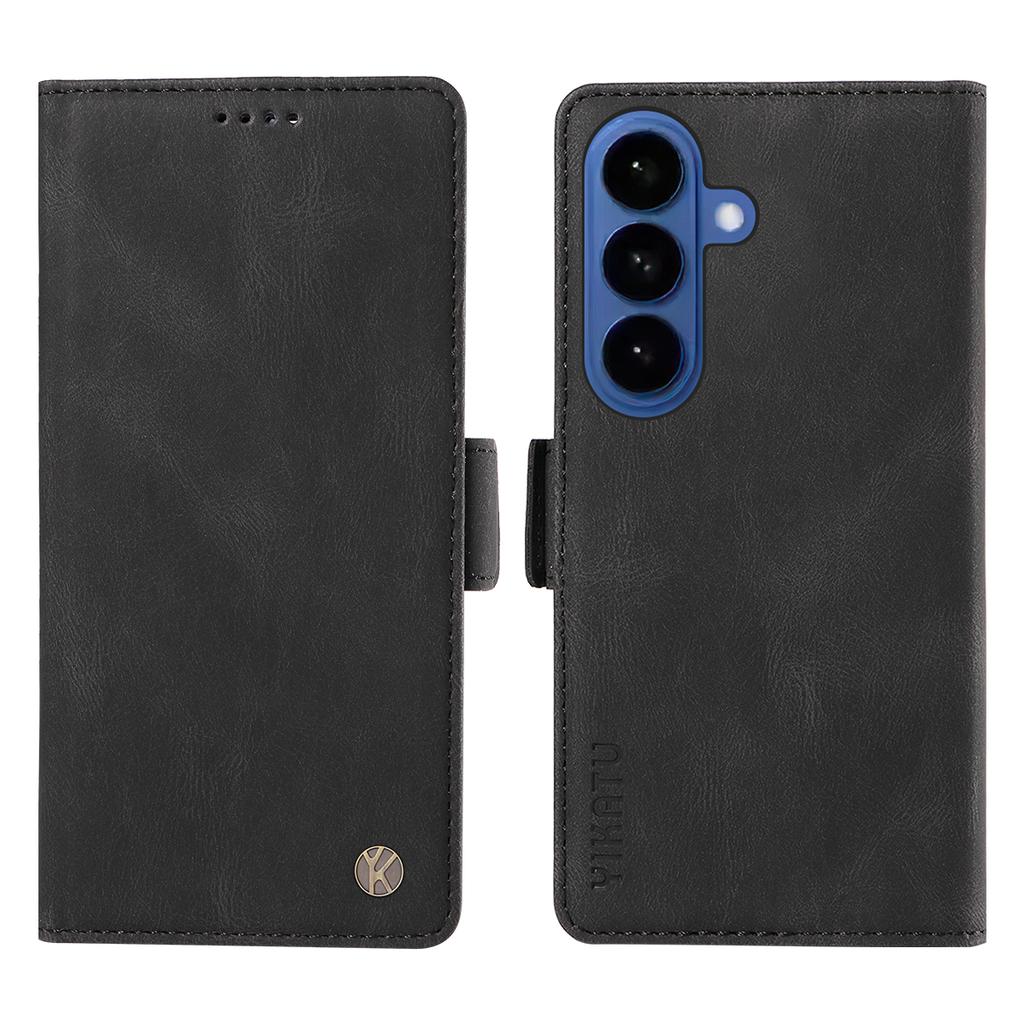 For Samsung Galaxy S26+ Leather Case YIKATU YK-005 Skin-touch Feeling Wallet Phone Cover
