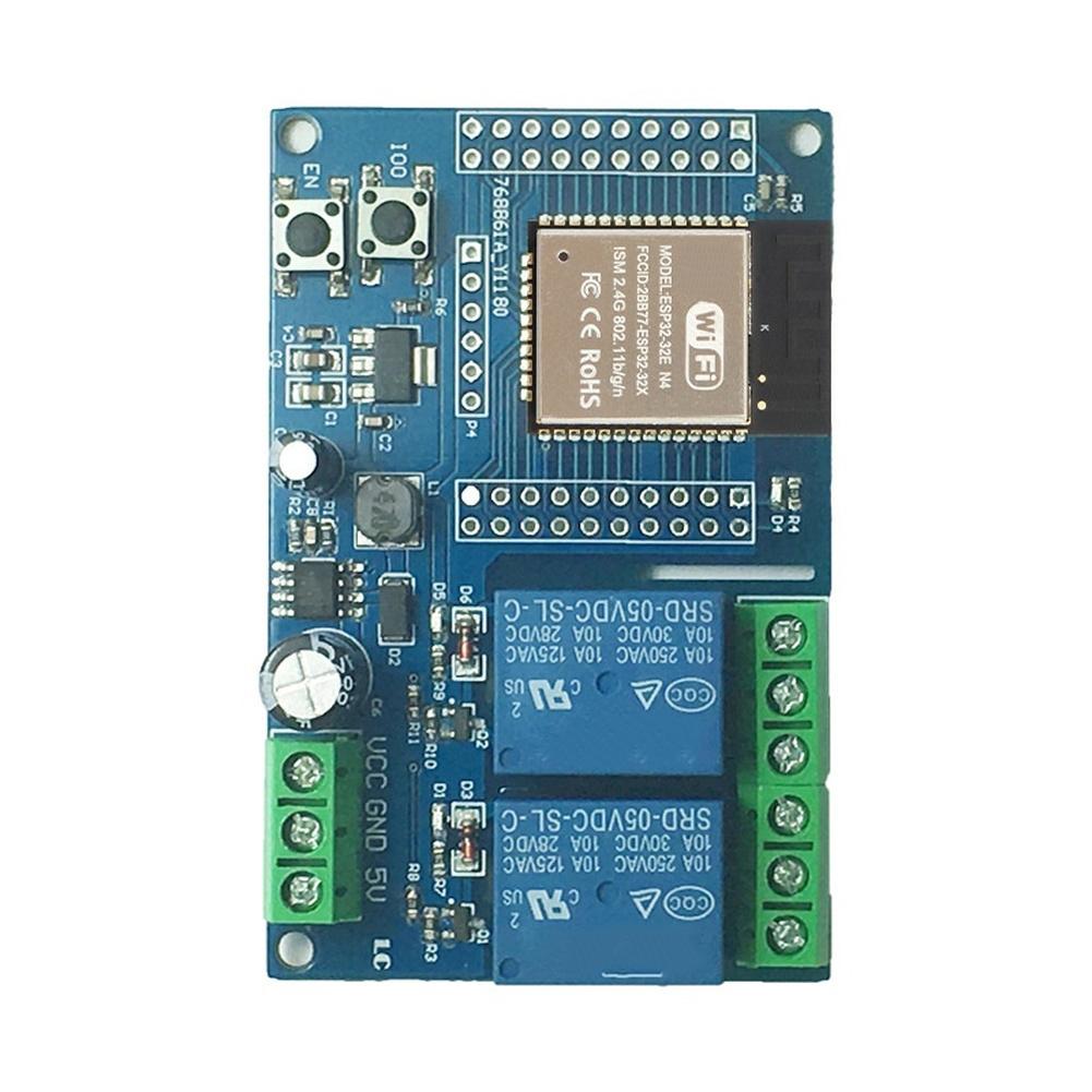 FOR ESP32 Dual WiFi Relay Module DC5-60V Power FOR ESP32 -WROOM Development Wide Voltage Input Supports DC 5-60V Power Supply