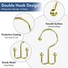Rust-Proof Double Hook Metal Shower Curtain Hooks(12 Pieces), Smooth Gliding Design For Bathroom Curtain Rod Installation