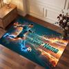 Cristiano Ronaldo Custom Crystal Velvet Rug, Personalized Name Text Print, Football Logo Soft Non‑Slip Floor Mat Home Decor Gift