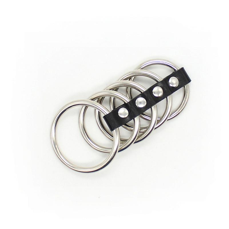 5 Metal Stainless Steel  Cage Male Chastity Device   Rings