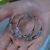 Exaggerated Hoop Earrings Light Luxury Women Ear Jewelry Temperament Large Round Earrings  Party