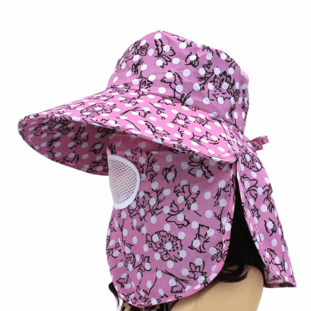 Wide Brim Face Mask Sun Hat UV Protection Fisherman's Hat Tea Picking Work Hat  Summer Outdoor