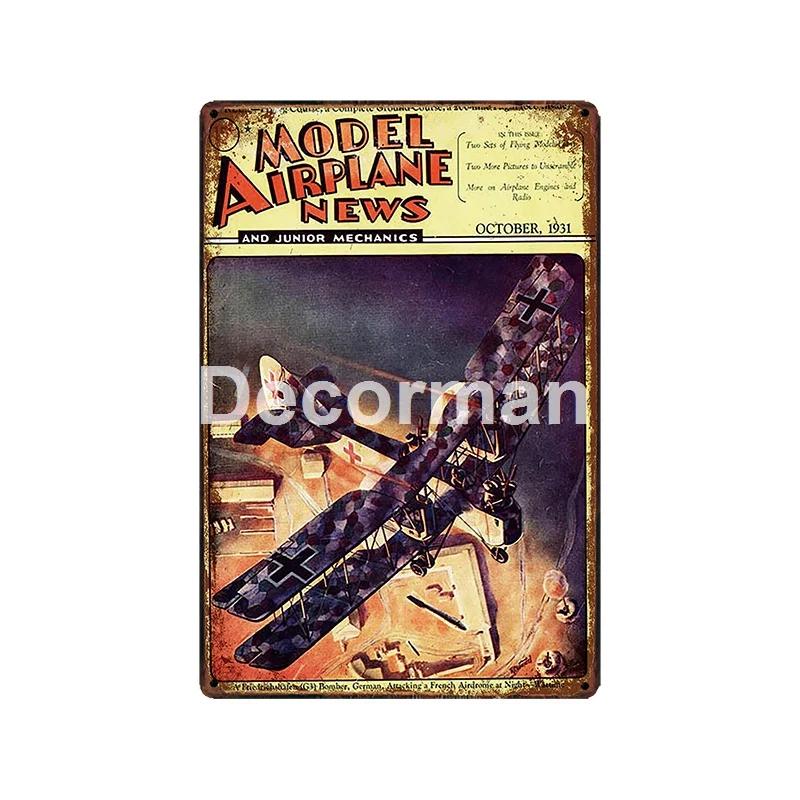 [ DecorMan ] Fighter US ARMY TroopsMetal Signs Airplane Decor LT-1988