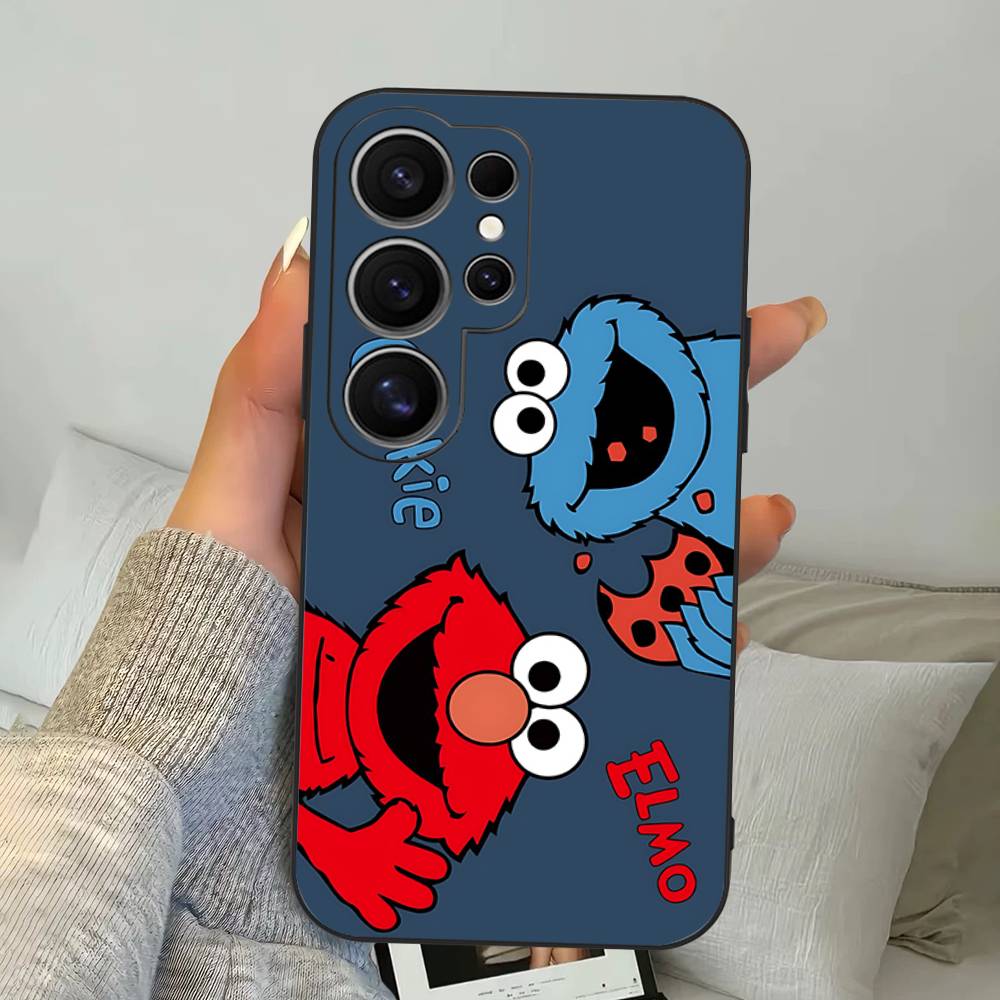 Cartoon S-Sesame S-Street Phone Case For Samsung S 24 Fe 25 Ultra Plus 20 Lite 21 30 22 23 24 22 Ultra 5G Fundas