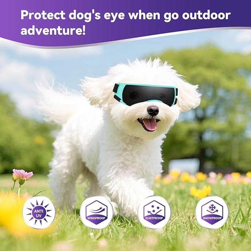 Dog Sunglasses Small Breed Dog Goggles for Small Dogs Windproof Anti-UV Glasses for Dogs Outdoor Eye Protection