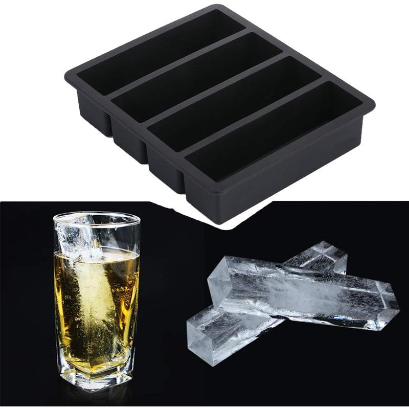 Silicone 4-Cavity Large Ice Cube  Butter Mold чёрный
