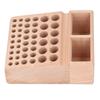 Leather Craft Tool Holder Beech Wooden Stand Crafting Organizer 46 Hole with Grooves for Hole Punch