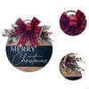 Christmas Hanging Sign Scene Door Wreath for Indoor Outdoor Farmhouse Winter Red