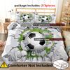 Football Hitting Wall Pattern 3D Visual Effect Print Quilt Cover Cool Sports Style Bedding Set Polyester Comfortable Duvet Cover