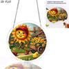 2D Flat, 1pc, 2D Flat Spring Farm Cart with Sunflower and Cute Chick Acrylic Puzzle Suncatcher, Designed with a Wave Angel Theme. 2D Flat Acrylic Sunc