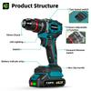 Newbeny 80NM Brushless Electric Drill 3 IN 1 Cordless Impact Drill Electric Screwdriver Power Tools For 18V Battery