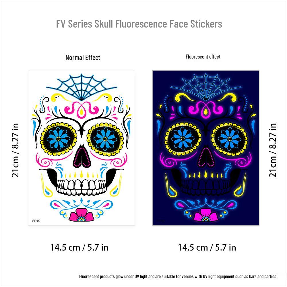 Creative Fluorescent Waterproof Full Arm and Face Tattoo Sticker