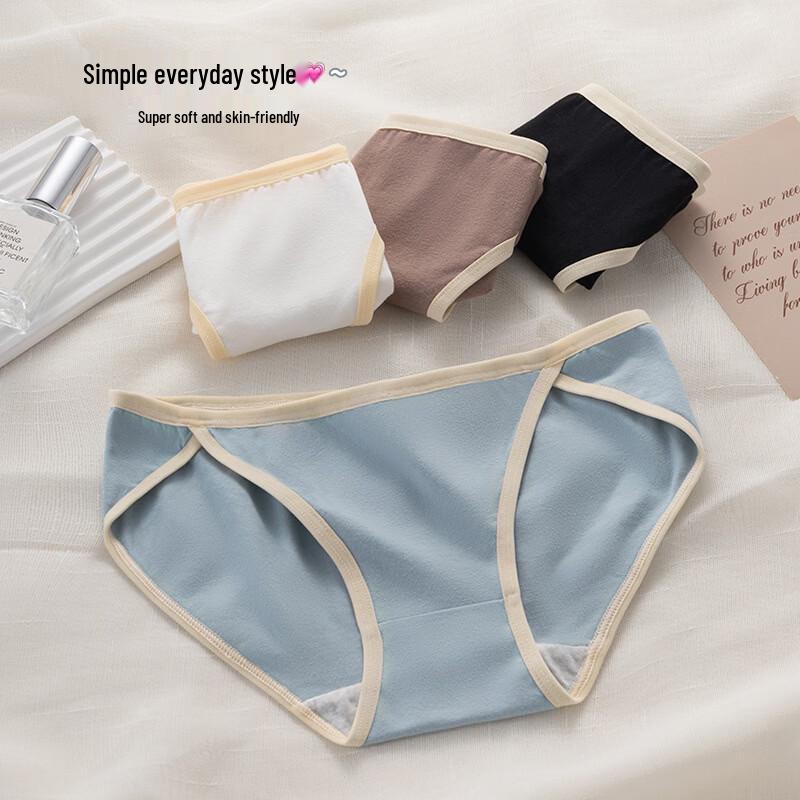 Qianfeili Women s Pure Cotton Lace Briefs 4-Pack M