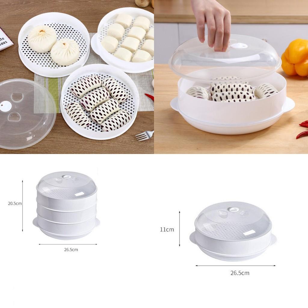 Home Kitchen Microwave Steamer Cookware With Lid For Effortless Multilayer Cooking