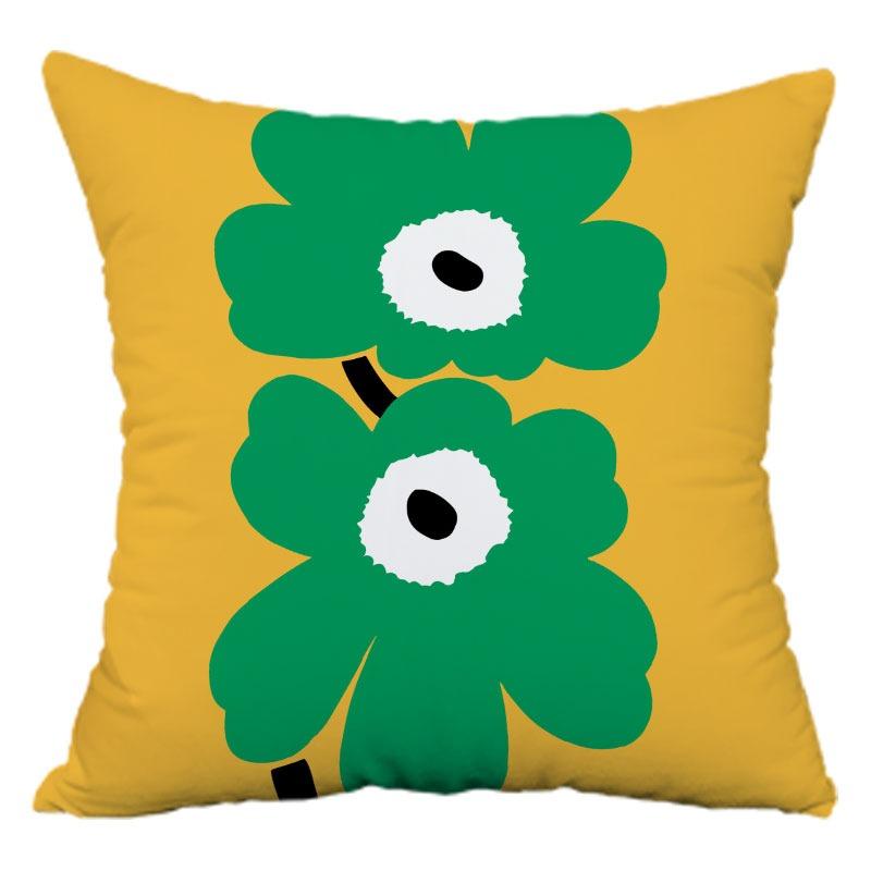 Green and Yellow Geometric Pillowcase Dormitory Decoration Office Living Room Sofa Home Pillowcase
