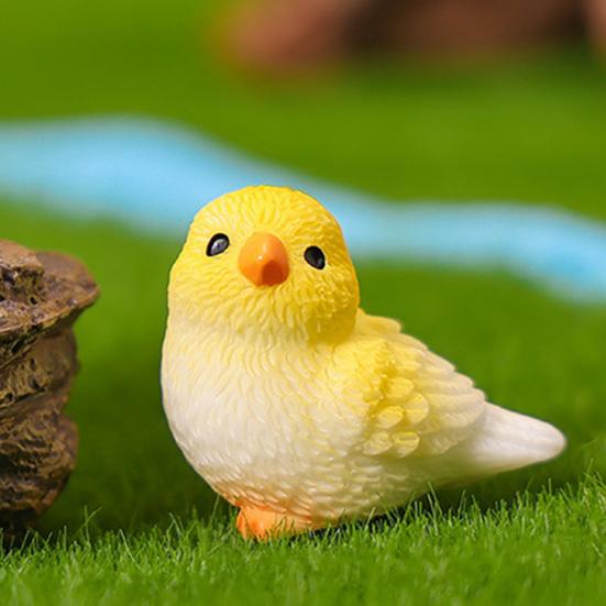 3Pcs Miniature Parrot Figurines Desktop Ornament Adorable Resin Bird Decor for Fairy Gardens & Terrariums