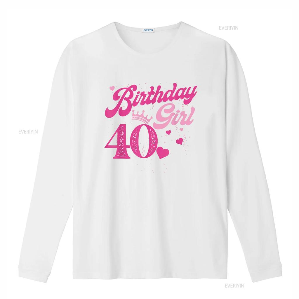 40th Birthday Girl Crown 40 Years Old Bday T Shirt vintage Washed Stretched Stylish Breathable Top For Everyday Wear homme