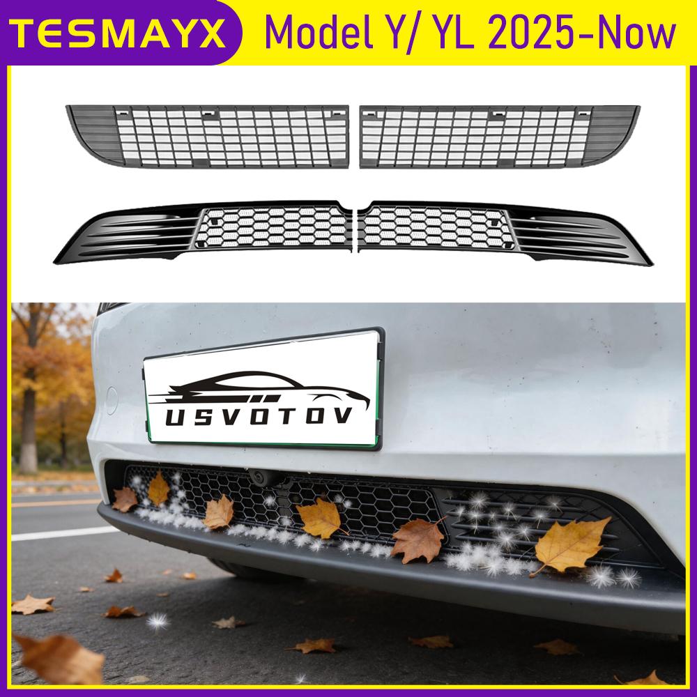 For 2025 2026 Tesla Model Y Juniper Premium Model YL Y L Front Bumper Grille Mesh Inserts Air Inlet Vent Cover Grill Accessories