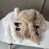 Cute bear ears thickened warm hat women's fashion versatile plush hat travel ear protection Lei Feng hat