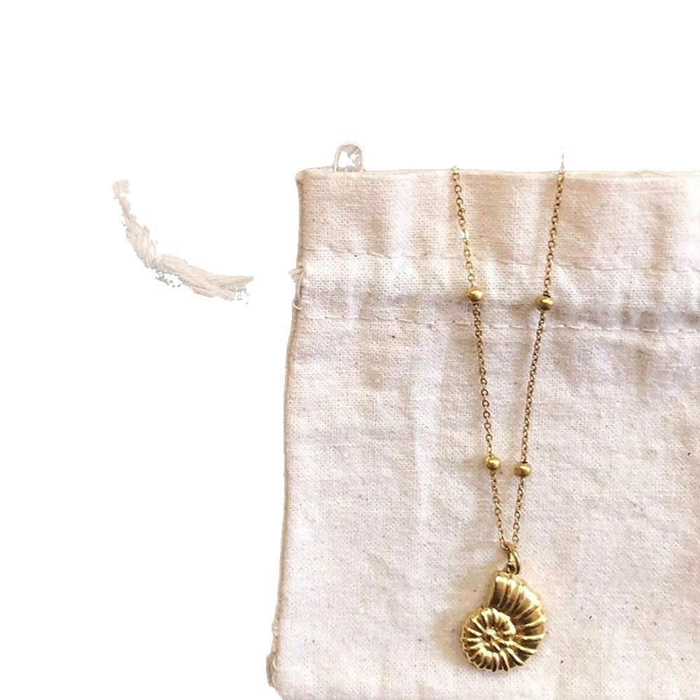 Versatile Seashell Pendant Beaded Necklace: European & American Style, Stainless Steel Women's Fashion Accessory
