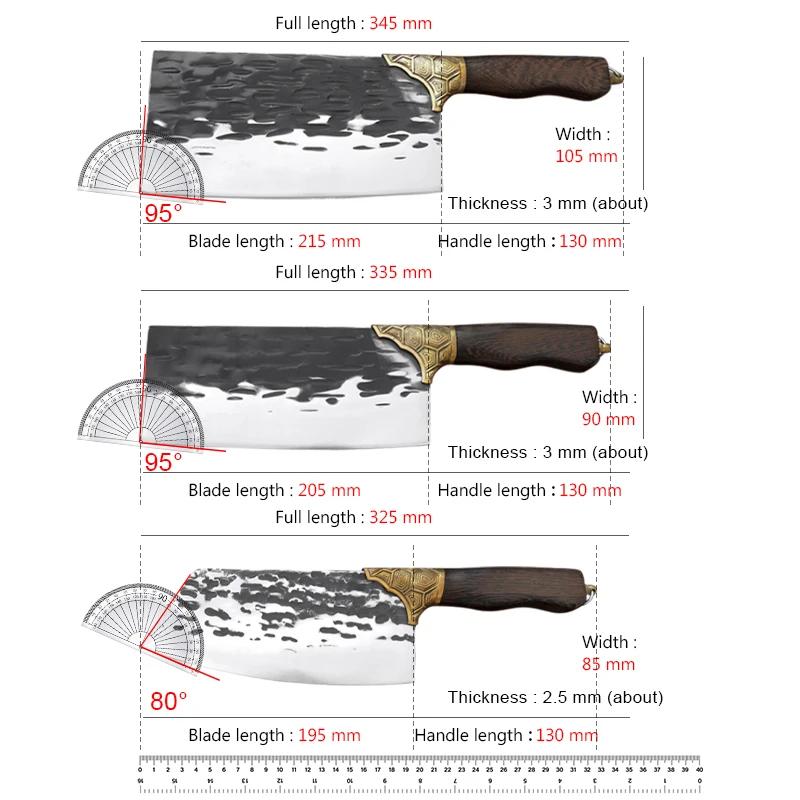 Heavy Duty Chinese Knife Hand Forged Steel Kitchen Knives Chopping Vegetable Cleaver Meat Butcher Boning Utility Knife Chef Tool