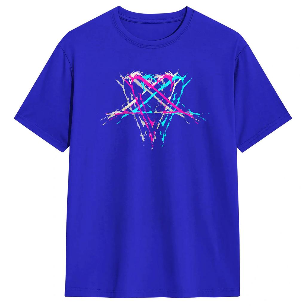 Unisexs Liebe Metallband HIM Heartagram T-Shirts 100% Baumwolle Kleidung Lässiges Kurzarm Rundhals-T-Shirt Grafik-T-Shirts