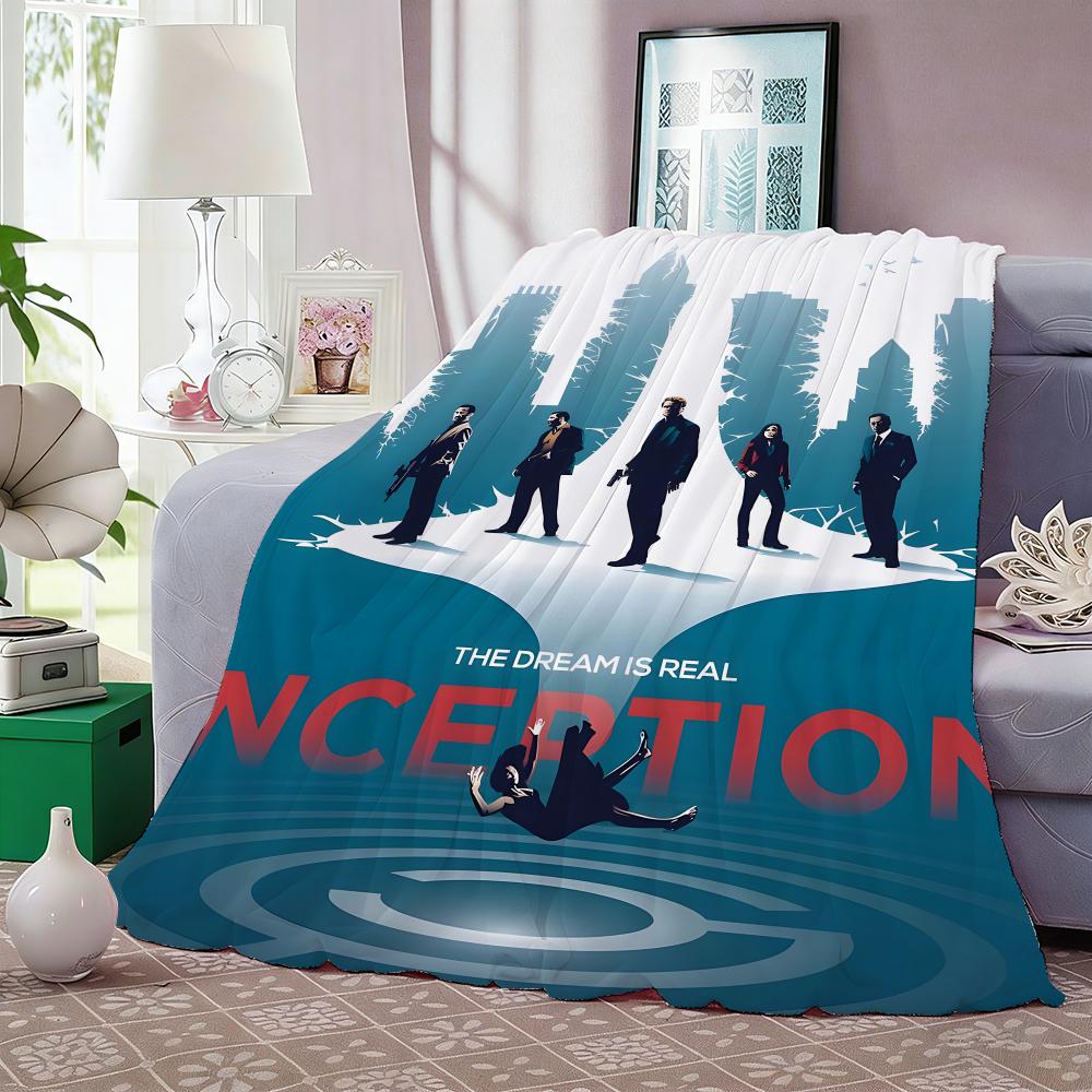 Classic Science Movie Nolan's works Inception Throw Lightweight 240g Flannel Blanket Soft Skin-friendly for Summer Cooling