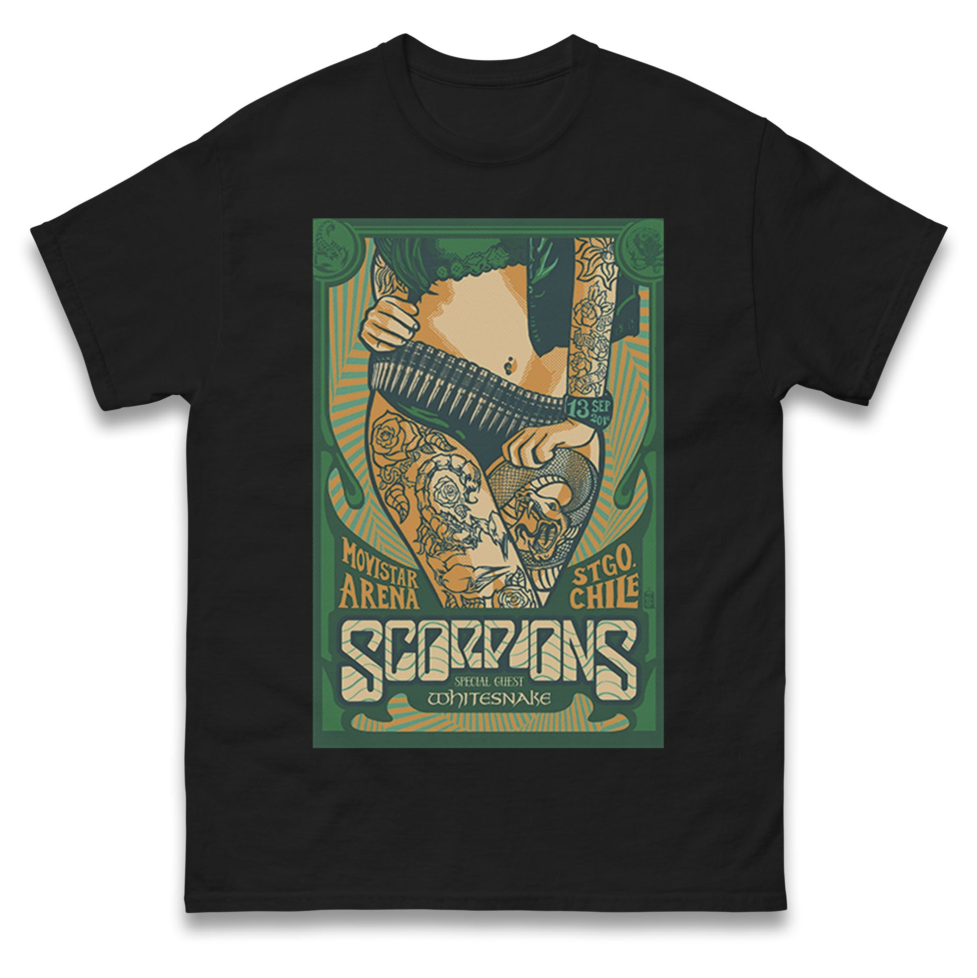 Scorpions Special Guest White Snake T Shirt Tshirt Mens Womens Unisex Tops Tees S