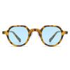  New Fashion Round Sunglasses Women Ocean Lens Leopard Blue Eyewear Men Trending Rivets Punk Sun Glasses