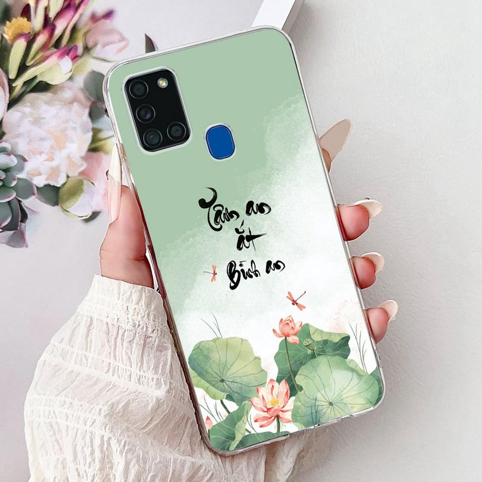 For Samsung A21s Case Cover Clear Fashion Luxury Cute Painted Back Cover For Samsung Galaxy A21s Phone Case A217F A217M A217N